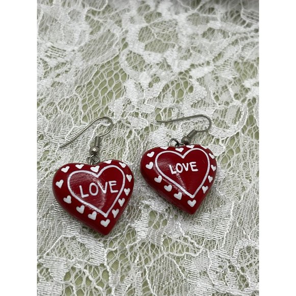Fashion Jewelry Jewelry - Red / White Lightweight Love Heart Earrings